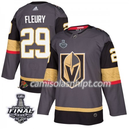 Camisola Vegas Golden Knights Marc-Andre Fleury 29 2018 Stanley Cup Final Patch Adidas Cinza Authentic - Homem
